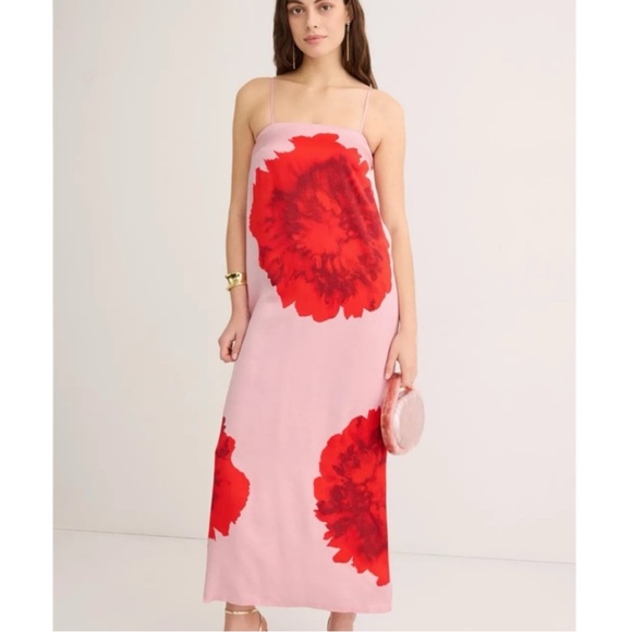 Suboo Dresses & Skirts - Suboo Emilia Sleeveless Satin Floral Maxi Dress Pink Red